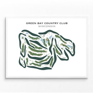 Green Bay Country Club, WI | Kunstdruck, Golf Karte, Golf Karte, Golf Karte, Score Karte, Golf Karte, Kunstdruck UNGERAHMT, für Sie und Ihn