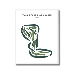 Parcours de golf Prairie Rose, Iowa | Carte du parcours de golf, carte du golf, cadeau golfeur pour lui, mise en page de la carte de score, cadeau petit ami golfeur, impression d'art sans cadre