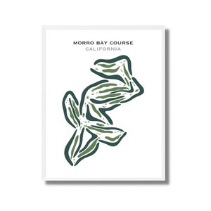 Campo de golf Morro Bay, CA / Mapa del campo de golf, Mapa de golf, Regalo de golfista para él, Diseño de tarjeta de puntuación, Regalo para novio golfista, Impresión artística SIN MARCO