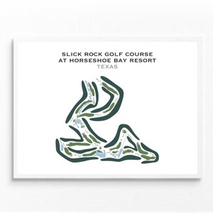 Slick Rock Golfkurs, Horseshoe Bay Resort, Texas | Golf Platz Karte,Dekor,Kunst,Kunst,Geschenk,Ihn, Freund Geschenk, Golfspieler Geschenk, Kunstdruck UNGERAHMT