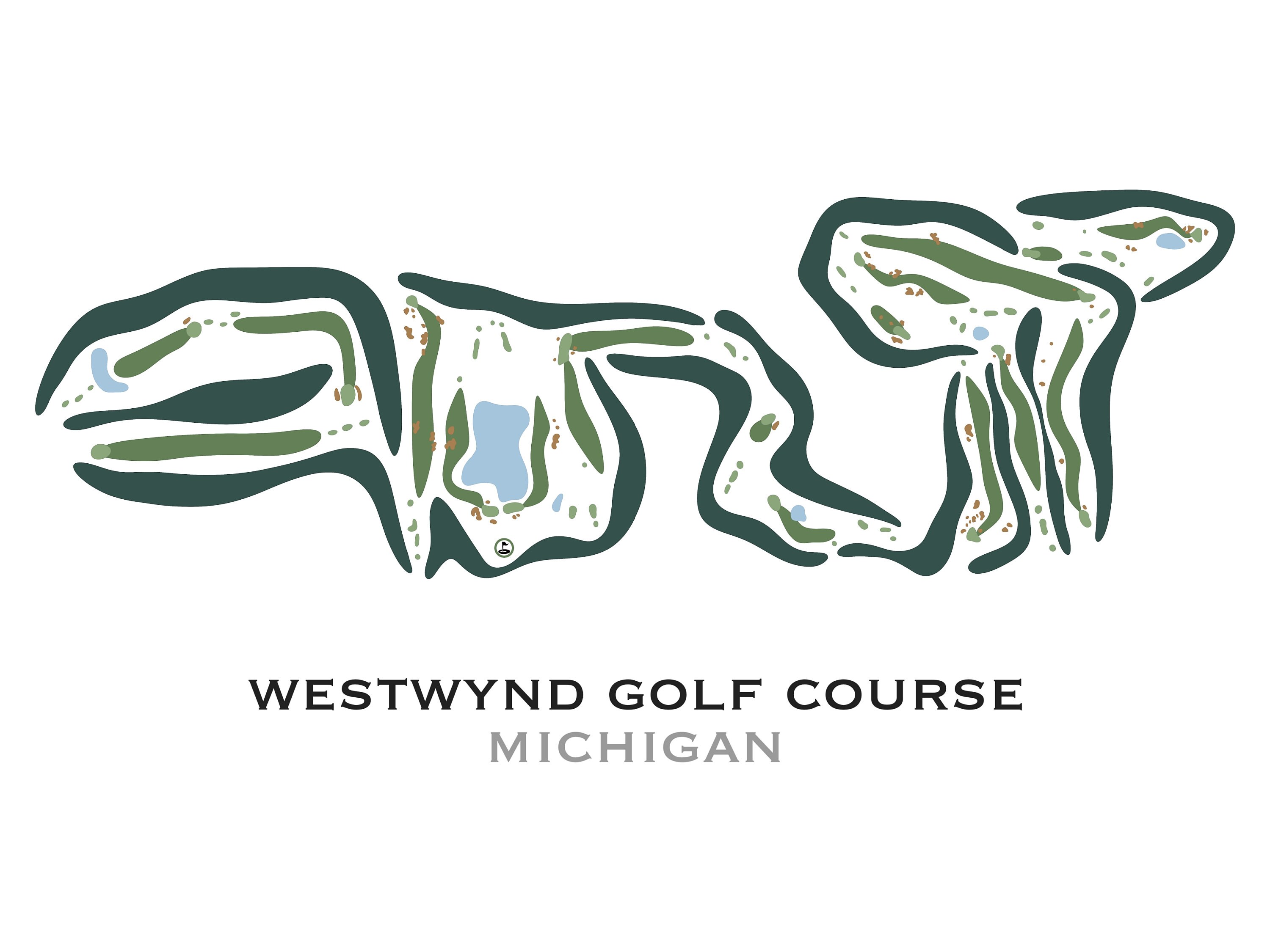 Westwynd Golf Course, Michigan Golf Course Map, Home Decor, Golfer Gift