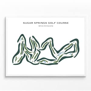 Parcours de golf de Sugar Springs, Michigan | Carte du parcours de golf, carte du golf, cadeau golfeur pour lui, mise en page de la carte de score, cadeau petit ami golfeur, impression d'art sans cadre