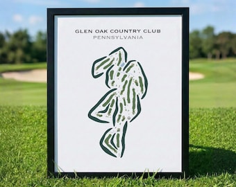 Glen Oak Country Club, PA | Golf Course Map, Golf Map, Golfer Gift for Him, Scorecard Layout, Golfer Boyfriend Gift, Art Print Decor