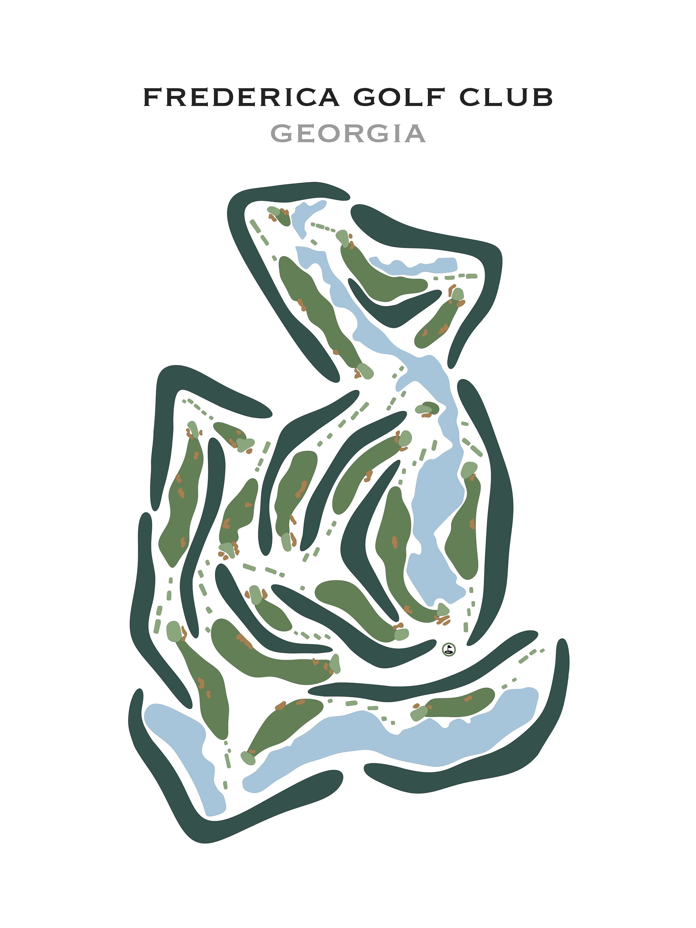 Frederica Golf Club, Golf Course Map, Home Decor, Golfer Gift