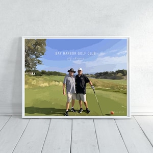 Bay Hafen Golfclub, Greengesetzt | Signature Hole Golf Poster, Golf Dekor, Sport Geschenk für Papa, Golf Liebhaber Geschenk, Jubiläums Golf Geschenk