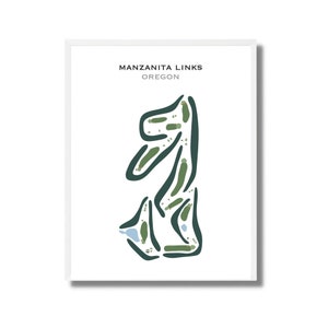 Manzanita Links, Oregon | Carte du parcours de golf, carte du golf, cadeau golfeur pour lui, mise en page de la carte de score, cadeau petit ami golfeur, impression d'art sans cadre