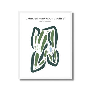 Parcours de golf Candler Park, Géorgie | Carte du parcours de golf, carte du golf, cadeau golfeur pour lui, mise en page de la carte de score, cadeau petit ami golfeur, impression d'art sans cadre