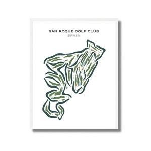Club de golf San Roque, España, mapa del campo de golf, impresión del campo de golf, impresión artística del golf, decoración del hogar del golf, regalos para un golfista, arte del golf SIN MARCO