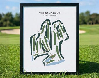 Rye Golf Club, New York | Golf Course Map, Golf Map, Golfer Gift for Him, Scorecard Layout, Golfer Boyfriend Gift, Art Print Decor