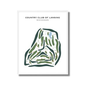 Country Club of Lansing, MI | Golf Course Map, Golf Map, Golfer Gift For Him, Scorecard Layout, Golfer Boyfriend Gift, Art Print Decor