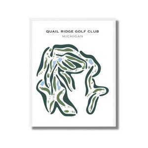 Quail Ridge Golf Club, MI, Golf Platz Karte, Golf Geschenke für Papa, Wohnkultur, Golfer Dekor, Golf Wand Kunst Aquarell Art Kunstdruck Kein gerahmt