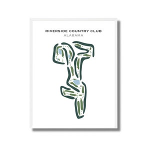Riverside Country Club, AL | Golf Course Map, Golf Map, Golfer Gift For Him, Scorecard Layout, Golfer Boyfriend Gift, Art Print Decor