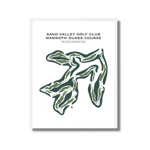 Sand Valley Golf Club Mammoth Dunes Course, Wisconsin | Golfbaankaart, golfkaart, scorecardlay-out, cadeau golfer vriendje, kunstdruk INGELIJSTE