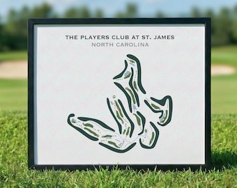 The Players Club at St. James Course, NC | Golf Course Map, Golf Map, Golfer Gift For Him, Scorecard, Golfer Boyfriend Gift, Art Print Decor