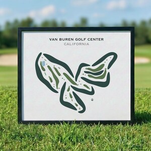 Centro de Golf Van Buren, California / Mapa del campo de golf, Mapa de golf, Regalo para golfista, Diseño de tarjeta de puntuación, Regalo para novio golfista, Lámina decorativa