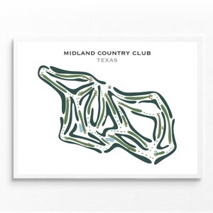 Midland Country Club Midland, Texas, Kunstdruck ungerahmt, Golf Wandkunst, Golf Gemälde, Golf Geschenk, Golfspieler Dad Geburtstagsgeschenk