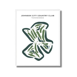 Johnson City Country Club, TN | Golf Course Map, Golf Map, Golfer Gift For Him, Scorecard Layout, Golfer Boyfriend Gift, Art Print Decor