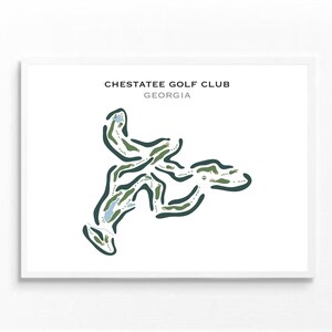 Chestatee Golf Club, Georgia / Mapa del campo de golf, mapa de golf, regalo de golfista para él, diseño de tarjeta de puntuación, regalo de novio golfista, impresión artística SIN MARCO