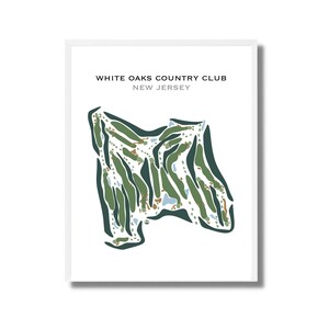 White Oaks Country Club, NJ | Golf Course Map, Golf Map, Golfer Gift For Him, Scorecard Layout, Golfer Boyfriend Gift, Art Print Decor