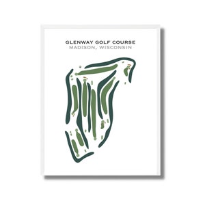 Glenway Golf Club, Madison, WI | Golf Platz Karte, Dekor, Golfspieler Geschenk, Scorekarte Layout, Golfspieler Freund Geschenk, Kunstdruck UNGERAHMT