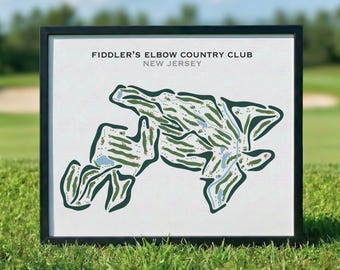 Fiddler's Elbow Country Club, NJ | Golf Course Map Wall Art, Golfer Gift For Him, Scorecard Layout, Golfer Boyfriend Gift, Art Print Decor