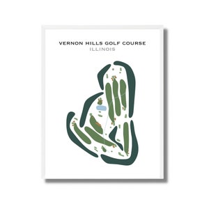 Campo de golf Vernon Hills, IL / Mapa del campo de golf, Mapa de golf, Regalo de golfista para él, Diseño de tarjeta de puntuación, Regalo para novio golfista, Impresión artística SIN MARCO