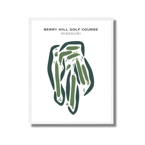 Parcours de golf de Berry Hill, Missouri | Carte du parcours de golf, carte du golf, cadeau golfeur pour lui, mise en page de la carte de score, cadeau petit ami golfeur, impression d'art sans cadre