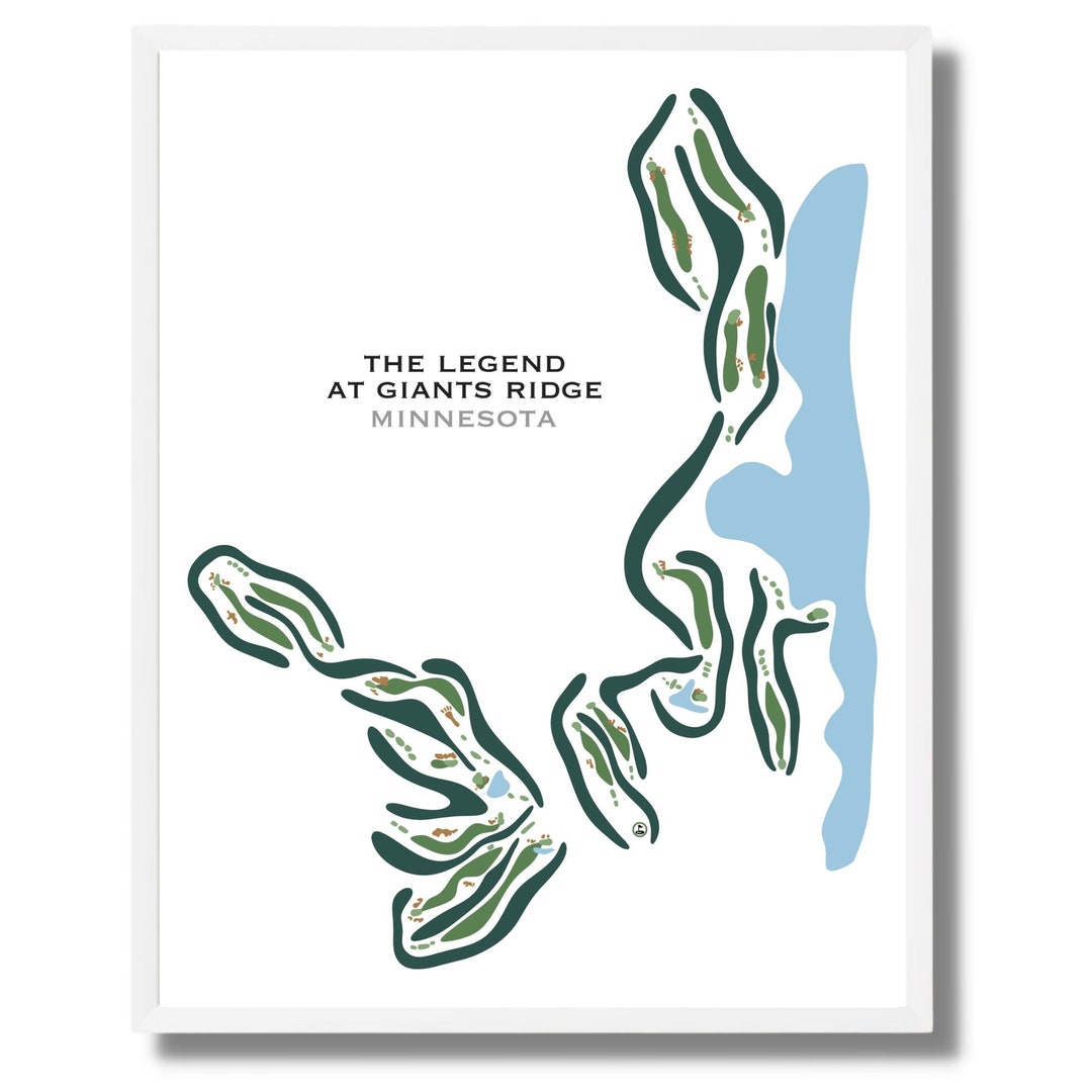 The Legend at Giants Ridge, MN Golf Course Map, Home Decor, Golfer Gift