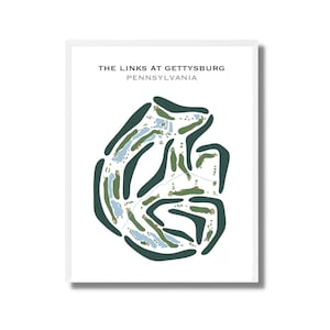 The Links à Gettysburg, Pennsylvanie | Carte du parcours de golf, carte du golf, cadeau golfeur pour lui, mise en page de la carte de score, cadeau petit ami golfeur, impression d'art sans cadre