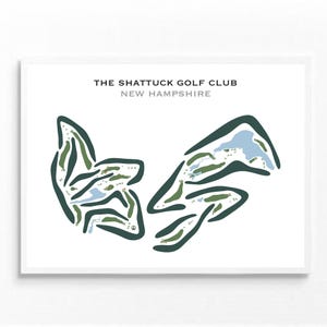 El Shattuck Golf Club, NH / Mapa del campo de golf, Mapa de golf, Regalo de golfista para él, Diseño de tarjeta de puntuación, Regalo para novio golfista, Impresión artística SIN MARCO