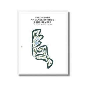 The Resort at Glade Springs, Cobb Course, WV / Mapa del campo de golf, regalo de cumpleaños, diseño de tarjeta de puntuación, regalo para novio golfista, impresión artística SIN MARCO