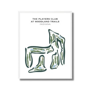 The Players Club em Woodland Trails, IN | Mapa do campo de golfe, mapa de golfe, presente para jogador de golfe, layout de cartão de pontuação, presente para namorado jogador de golfe, impressão de arte SEM MOLDURA