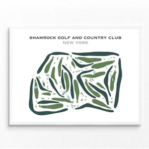 Shamrock Golf & Country Club, NY | Golf Course Map, Decor, Golfer Gift For Him, Scorecard Layout, Golfer Boyfriend Gift, Art Print Decor