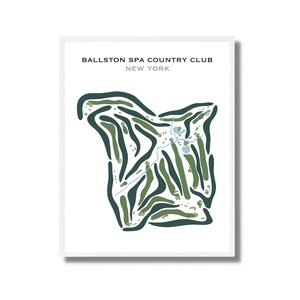 Ballston Spa Country Club, New York, Golf Platz Karte, Golf Geschenke für Männer, Golf Dekor, Golf Druck, Geschenk für Mann, Vatertag, ungerahmt