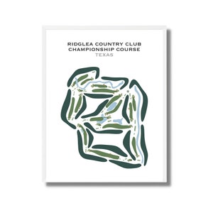 Ridglea Country Club - Campo de golf de campeonato, TX / Mapa del campo de golf, decoración, regalo de golfista para él, regalo de novio golfista, impresión artística SIN MARCO
