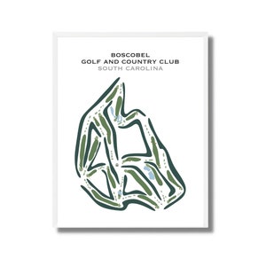 Boscobel Golf & Country Club, SC / Mapa del campo de golf, mapa de golf, regalo de golfista para él, diseño de tarjeta de puntuación, regalo de novio golfista, impresión artística SIN MARCO