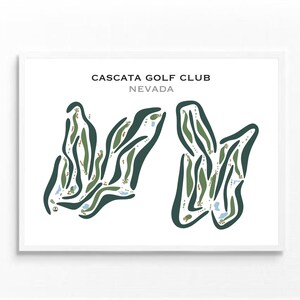 Club de golf de Cascata, Nevada | Carte du parcours de golf, carte du golf, cadeau golfeur pour lui, mise en page de la carte de score, cadeau petit ami golfeur, impression d'art sans cadre