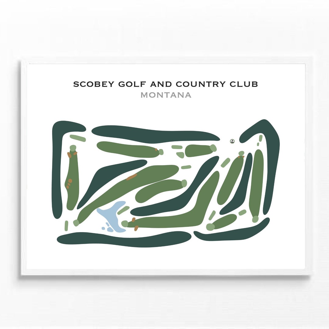 Scobey Golf Country Club MT Golf Course Map Golf Map Golfer Gift