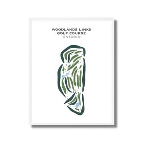 Campo de golfe Woodlands Links, Canadá | Mapa do campo de golfe, decoração, presente de jogador de golfe para ele, layout de cartão de pontuação, presente de namorado jogador de golfe, impressão de arte SEM MOLDURA
