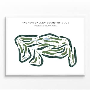 Radnor Valley Country Club, Pennsylvania | Golfbaankaart, golfkaart, golfer cadeau voor hem, scorecardlay-out, cadeau golfer vriendje, kunstprint INGELIJSTE