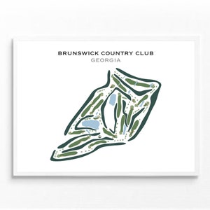 Brunswick Country Club, GA | Golf Course Map, Golf Map, Golfer Gift For Him, Scorecard Layout, Golfer Boyfriend Gift, Art Print Decor