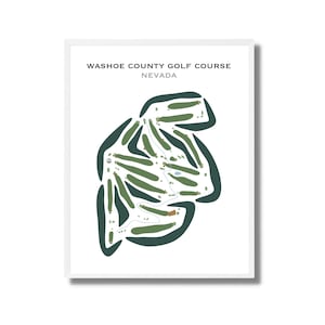 Parcours de golf du comté de Washoe, Nevada | Carte du parcours de golf, décoration, carte du golf, cadeau golfeur pour lui, carte de pointage, cadeau petit ami golfeur, impression d'art sans cadre