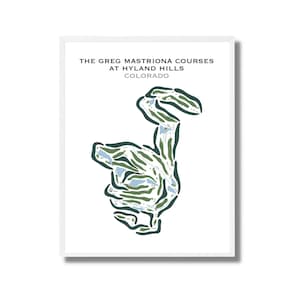 The Greg Mastriona Golf Clubs Hyland Hills, CO|Golf Platz Karte, Golf Karte, Scorekarte Layout, Golfer Freund Geschenk, Kunstdruck UNGERAHMT
