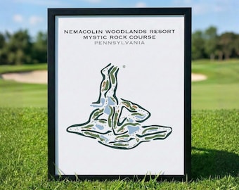 Nemacolin Woodlands Resort, Mystic Rock Course, PA | Golf Course Map, Golf Map, Golfer Gift for Him, Golfer Boyfriend Gift, Art Print Decor