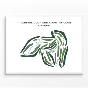 Riverside Golf & Country Club, OR | Golf Course Map, Decor, Golfer Gift For Him, Scorecard Layout, Golfer Boyfriend Gift, Art Print Decor