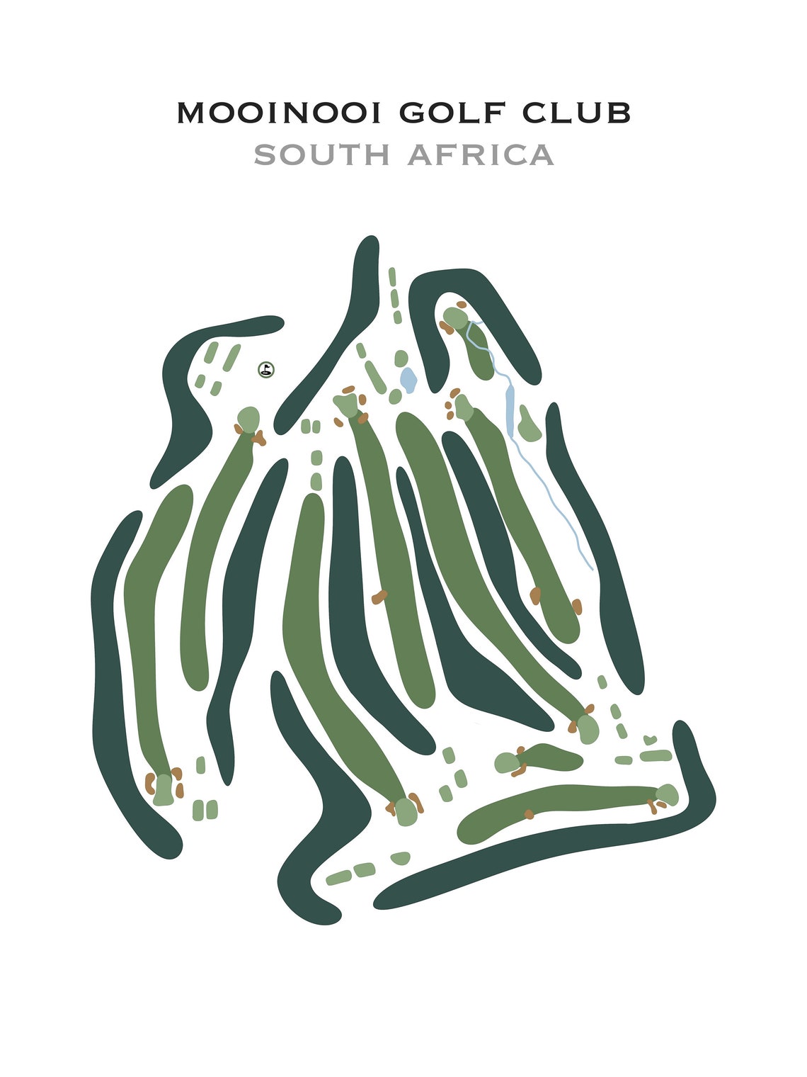 Mooinooi Golf Club, South Africa Golf Course Map, Decor, Golfer Gift