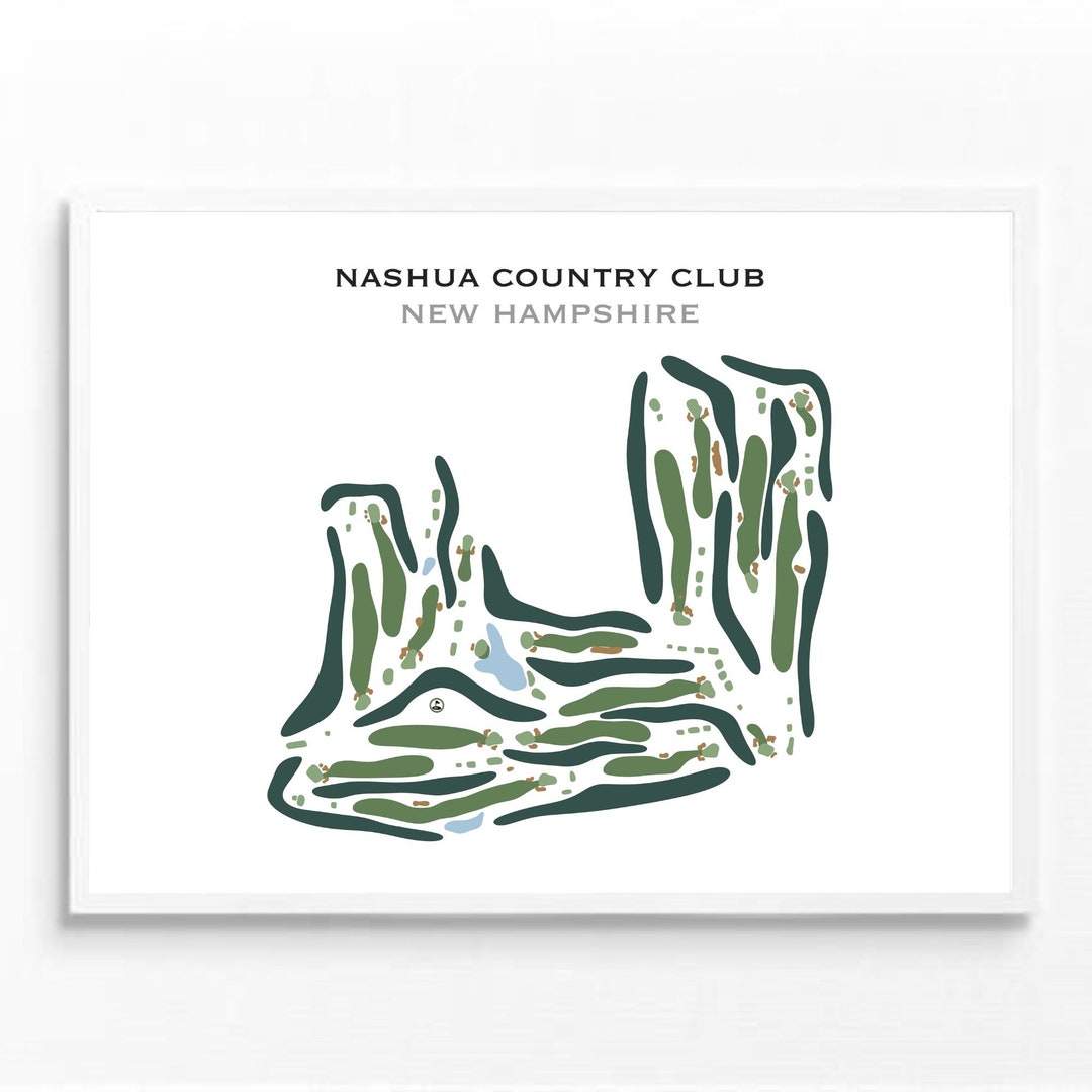 Nashua Country Club NH Golf Course Map Golf Map Golfer Gift for Him