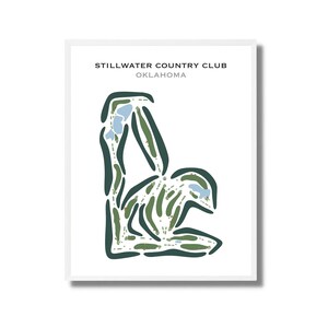 Stillwater Country Club, OK Wall Art | Golf Course Map, Golfer Dad Gift For Him, Golfer Boyfriend Gift, Golfing Art Prints, Golf Lover Gifts