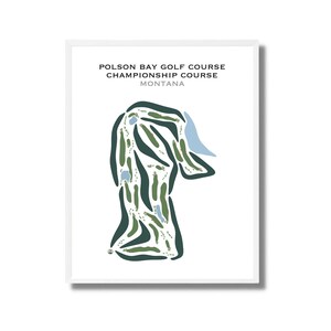 Polson Bay Golf Platz - Cup-Platz, MT | Golf Platz Karte, Golf Karte, Golfer Geschenk für Ihn, Score Card Layout, Golfer Freund Geschenk