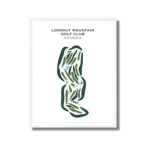 Club de golf de Lookout Mountain, Géorgie | Carte du parcours de golf, carte du golf, cadeau golfeur pour lui, mise en page de la carte de score, cadeau petit ami golfeur, impression d'art sans cadre